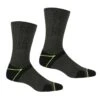 Regatta Calcetines Blister Protection II Para Hombre Pack De 2 Negro, Lima Eléctrico