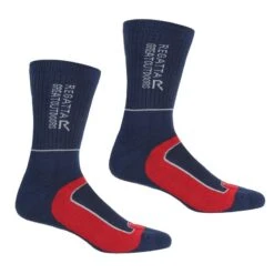Primera página 13 Regatta Calcetines Samaris 2 Season Para Hombre Pack De 2 Marino, Rojo Oscuro