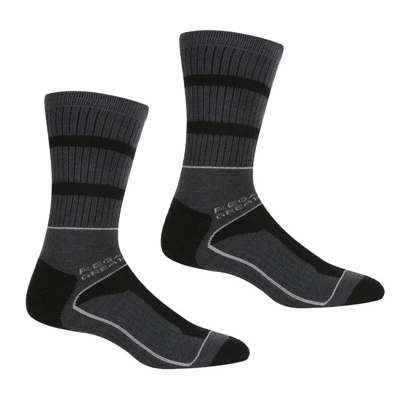 Regatta Calcetines Samaris 3 Season Para Hombre Pack De 2 Negro, Acero Oscuro 1 Regatta Calcetines Samaris 3 Season Para Hombre Pack De 2 Negro, Acero Oscuro